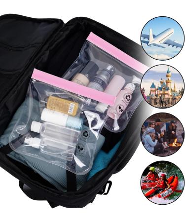 ECOHUB TSA Approved Clear Airport Liquid Bags 20x20cm, Set of 2 Pink Travel Toiletry Bags for Men and Women - Airline Approved Plastic Zip Lock Bags - Buy Online on GoSupps.com