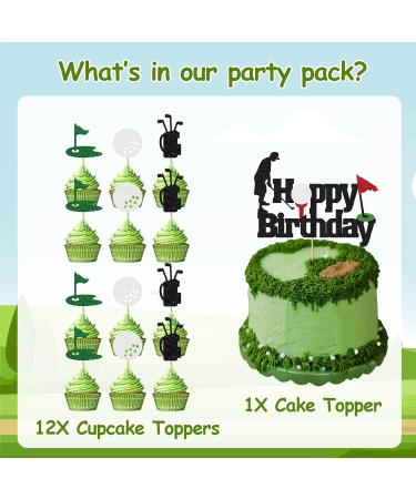 Golf Cake Toppers for Men - 13 Pieces Golf Happy Birthday Party Decorations with Golf Cake Topper Cupcake Topper for Men Sports Theme Golf Birthday Party Supplies - Buy Online on GoSupps.com