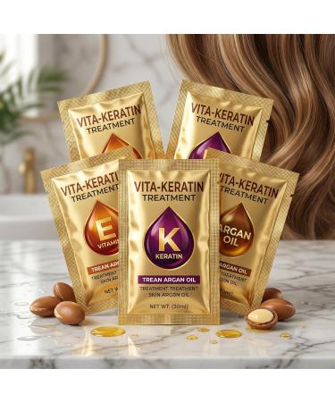 Vita Keratin Treatment Deep Repair 20ml - Soin Cheveux R parateur & Nourrissant - Keratin + Huile d Argan + Vitamine E - Sachets Unidose - Pack de 5 (100 ml) - Buy Online on GoSupps.com