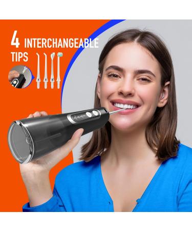 Portable Cordless Water Flosser - Rechargeable IPX7 Waterproof 4 Modes & Jet Tips | Travel & Home Use - Buy Online on GoSupps.com