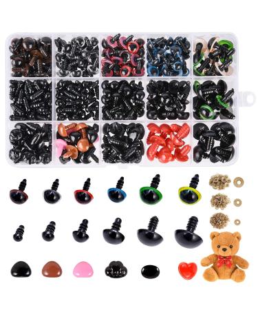 Safety Eyes and Noses, 462Pcs Black Plastic Stuffed Crochet Eyes with  Washers for Crafts 