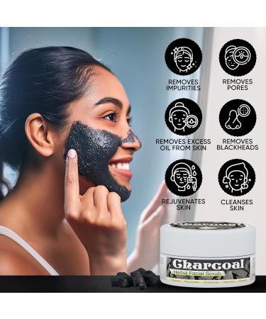 Charcoal Herbal Facial Scrub | Natural Exfoliating Scrub for Men & Women | Activated Charcoal Body Scrub 5.30 oz - Buy Online on GoSupps.com