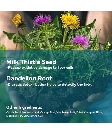 Laicuherb Milk Thistle Liver Detox Tea for Digestion and Immunity, Natural 21 Day Liver Cleanse Herbal Tea for Liver Cleansing & Stomach Care, Caffeine Free, 21 Teabags - Buy Online on GoSupps.com