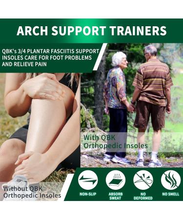 Orthopedic Insoles for Flat Feet & Arthritis Relief - Women's Arch Support Insoles | 3/4 Length for Plantar Fasciitis & Supination | Size S (3.5-5) - Buy Online on GoSupps.com