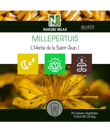 NAKURU | St. John's Wort | Relax Range | Made in France | Midsummer Grass! (90 Vegetable Capsules of 325 mg/Net Weight: 29 g) - Buy Online on GoSupps.com