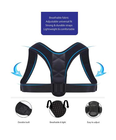Adjustable Posture Corrector for Men & Women - Comfortable Upper Back Brace for Shoulder Support - Corrector de postura - Buy Online on GoSupps.com