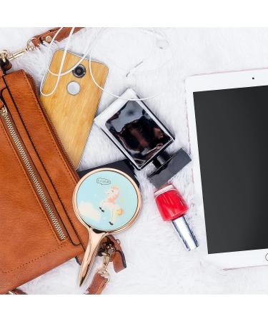 Beaupretty Blue Hand Held Makeup Mirror for Travel Outdoor Women - Metal Magnifying Cosmetic Mirror with Handle - Buy Online on GoSupps.com