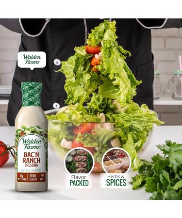 Walden Farms Near Zero Bacon Ranch Dressing 355ml - Delicious and Healthy Option for Salads and More - Buy Online on GoSupps.com