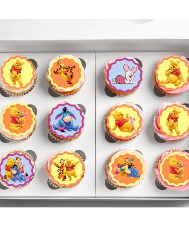 20 x Pre-Cut Winnie The Pooh Bear Edible Wafer Cupcake Toppers Cake Decoration Decor - Buy Online on GoSupps.com