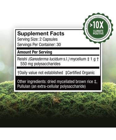 Fungi Perfecti Reishi Mushrooms - Longevity Support, 60 Veg Capsules - Buy Online on GoSupps.com