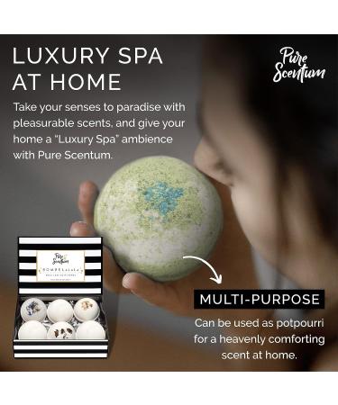 Pure Scentum Extra Large 6oz Vegan Bath Bombs Gift Set - Organic & US Made for Women and Men | Relaxing Luxurious Bath Bombs by BombeLaLaLa - Buy Online on GoSupps.com