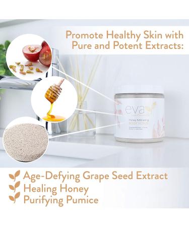 Eva Naturals Honey Peeling Body Scrub - Moisturizing Skin Exfoliator with Natural Extracts | Gift for Men & Women | 8 oz - Buy Online on GoSupps.com
