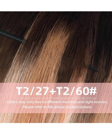 Vlasy 12 Clip in Human Hair Extensions T2/27+T2/60# - 7 Pieces Natural Straight Weft for Women (60g) - Buy Online on GoSupps.com