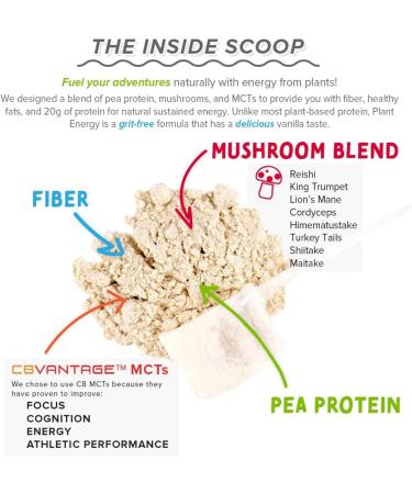 SFH Plant Based Vanilla Protein | 20g Vegan Pea Protein with Mushrooms Fiber MCTs | Energy Support & Muscle Recovery | Gluten & Soy Free, No Artificial Flavors, No Added Sugar | 1.5lb - Buy Online on GoSupps.com