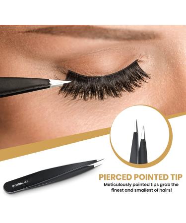 Utopia Care Professional Stainless Steel Tweezers Set - 4-Piece Precision Set for Ingrown Hair, Facial Hair, Splinter, Blackhead, Tick Remover (Black) - Buy Online on GoSupps.com