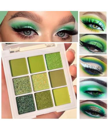 MAEPEOR Olive Green Eyeshadow Palette - 9 Stunning Colors for Longlasting, Waterproof Shimmer - Perfect for Girls and Women - Buy Online on GoSupps.com