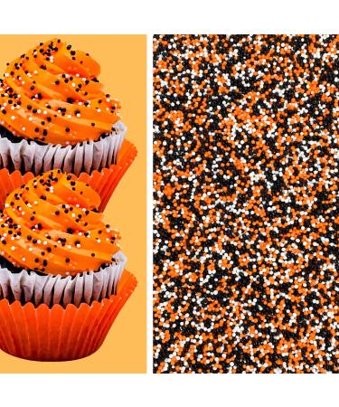 Nonpareils Bake In Sprinkle On Mini Pearls Confetti Sprinkles Toppings For Cake Cookie Cupcake Icecream Donut 6oz (Halloween)