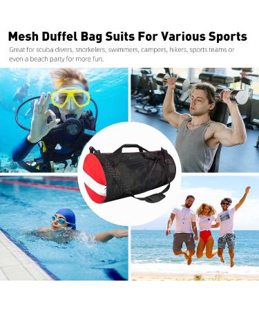 Extra Large Mesh Dive Duffel Bag - Adjustable Shoulder Strap - Gym, Sports, Beach, Scuba, Snorkeling - Black - Buy Online on GoSupps.com
