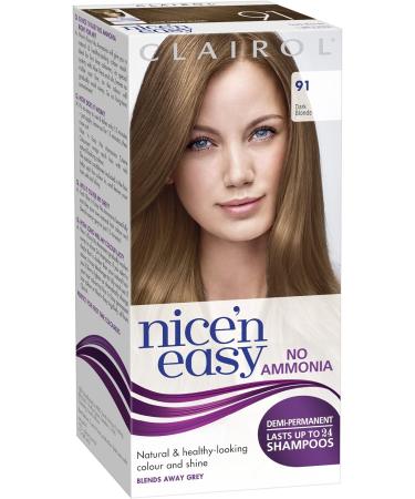 Clairol Nice'n Easy No Ammonia Hair Dye 91 Dark Blonde 3 Count Pack - Ammonia-Free Hair Color - Buy Online on GoSupps.com