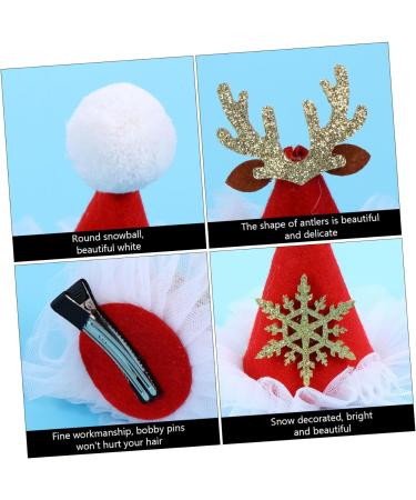Beaupretty Santa Hat Hair Clip Christmas hairpin Kids Christmas Hairpin Christmas Barrettes Clips cute clips for women girl Christmas Clip cloth props aldult Xmas Hat Hair Clips - Buy Online on GoSupps.com