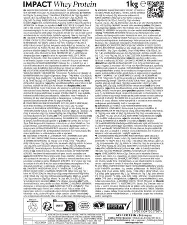 Myprotein Impact Whey Protein - Multiple Flavours - Powder - Pouch - 1kg 2.5kg 5kg (Cookies and Cream 1KG) - Buy Online on GoSupps.com