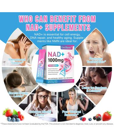 NAD+ Liquid Supplement for Women | 1000mg with Nicotinamide Riboside PQQ & Resveratrol | Cellular Energy DNA & Healthy Aging Support | 21 Liquid Sachets | Non-GMO Soy-Free Gluten-Free - Buy Online on GoSupps.com