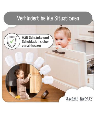 Sweet Safety 6x T V Certified Drawer Lock | No-Drill Child Safety Cabinet Locks | Glue-On Cupboard Protection for Kids - Buy Online on GoSupps.com