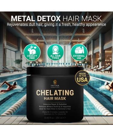 Chelating Metal Detox Hair Mask - Ion Hair Mask with Chelactik-3 & Rosemary Oil for Hard Water Swimmers & Color-Treated Hair - 8.45 fl oz - Buy Online on GoSupps.com