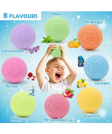 Puppy Bath Bombs Gift Set for Kids - 8PCS Organic Fizz Bath Bombs with Surprise Toys Inside | Dog Stickers | Bubble Bath Spa Birthday Gift for Boys, Girls, Women | Dog Figurines Bath Toy Included - Buy Online on GoSupps.com