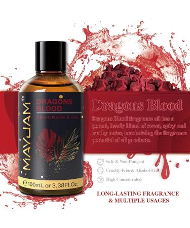 MAYJAM Dragon's Blood Oil 100ml - Premium Fragrance Oil for Essential Oils Diffuser & Aromatherapy - Perfect for Home & Oil Burner - Buy Online on GoSupps.com