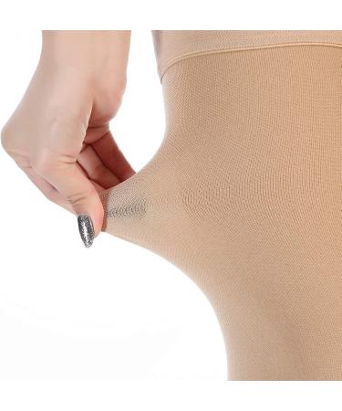 Leotruny Open Toe Thigh High Compression Stockings - 20-30 mmHg Support - Beige, Large (1 Pair) - Buy Online on GoSupps.com