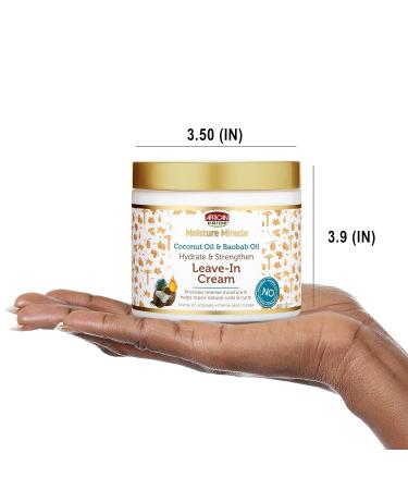 African Pride Moisture Miracle Leave-in Cream | Coconut & Baobab Oil - 15 oz | Ultimate Hair Moisture & Nourishment - Buy Online on GoSupps.com