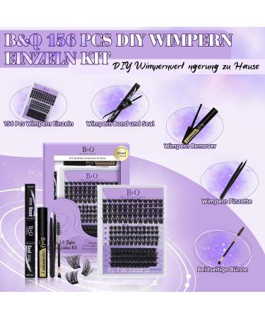 Lash Extension Set - 156 PCs Individual Eyelash Extensions with Glue & Remover for DIY - Premium Quality Bootes Kit - Buy Online on GoSupps.com
