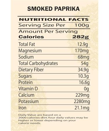 Premium Smoked Paprika Powder (500g/17.64oz) - 100% Natural and Authentic - Buy Online on GoSupps.com