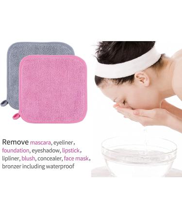ProHomTex Makeup Removal Cloth Set of 6 - Hypoallergenic, Reusable & Ultra Soft - Grey & Pink - 8x8 inches - For All Skin Types - Buy Online on GoSupps.com
