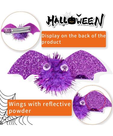 Bat Hair Clips - Fashionable Cartoon Bat Hairpin for Dress Up - Dress Up Cosplay Accessory Halloween Bat Wings Barrettes for Theme Dances Photography Purple - Buy Online on GoSupps.com