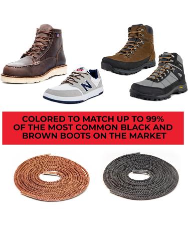 IRONLACE Unbreakable Round Bootlaces - 54-Inch Black | Waterproof, Fire Resistant - Buy Online on GoSupps.com