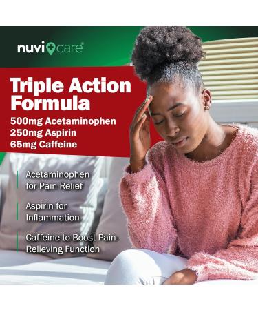 Headache Relief: Acetaminophen 250 mg Aspirin 250 mg & Caffeine 65 mg - Compare to Excedrin Extra Strength - 100 Caplets - Buy Online on GoSupps.com