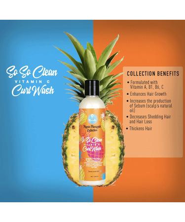 Curls Poppin Pineapple Collection: So So Clean Vitamin C Curl Wash 8 oz | Moisturizing & Energizing - Buy Online on GoSupps.com