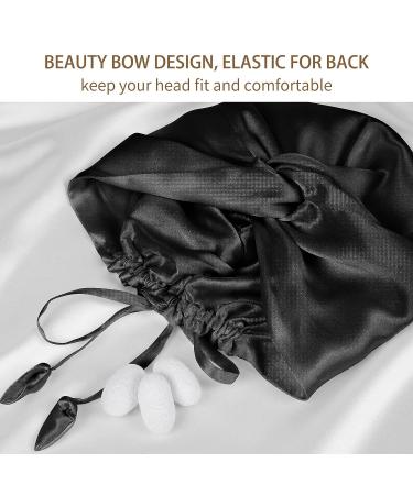 OLESILK 22 Momme Silk Sleep Bonnet for Curly Hair | 100% Mulberry Silk Cap for Women | Black - Buy Online on GoSupps.com