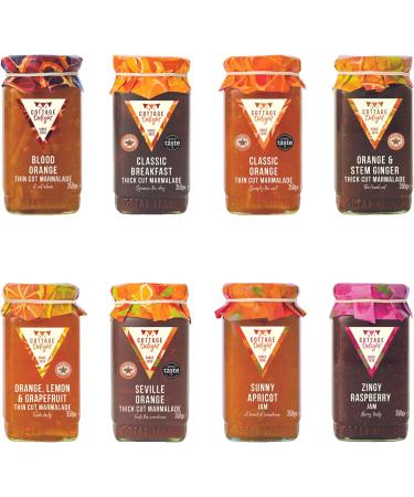 Cottage Delight Jam Pick N Mix - Create Custom Jam Combo with 15+ Flavours | Blood Orange Classic Breakfast Classic Orange Fruity Blackberry | 5 Pack - Perfect Jam Gift Set for Jam Lovers - Buy Online on GoSupps.com