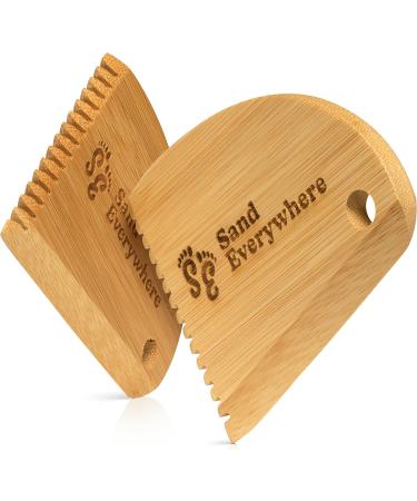 Sand Everywhere Surf Wax Comb - 2 Pack | Bamboo Wax Scraper & Remover - Buy Online on GoSupps.com