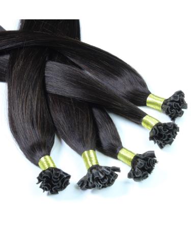 hair2heart Extensions Real Hair Bondings straight - 50 strands 1g 50cm 4/0 medium brown