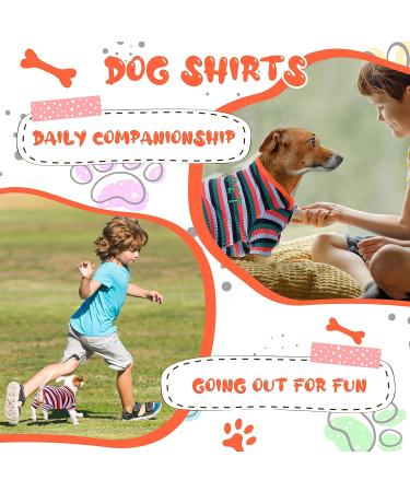 6-Piece Classic Striped Dog Pajama Set | Stretchable & Colorful | Soft Cotton Knitted Jumpsuit for Small Dogs & Cats | Warm & Lightweight Pet Clothes (Medium) - Buy Online on GoSupps.com