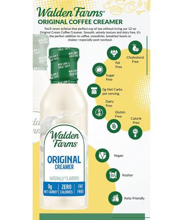 Walden Farms Original Cream Coffee Creamer 12 oz 3 Pack - Non-Dairy, Gluten Free, 0g Net Carbs, Vegan Friendly - Buy Online on GoSupps.com