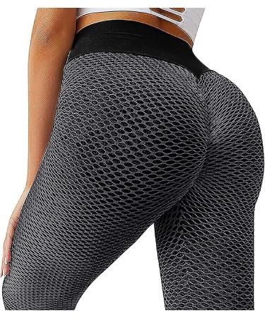 Famous TikTok High Waist Tummy Control Yoga Pants for Women - Booty Lifting Workout Tights in Large (D-black) - Buy Online on GoSupps.com