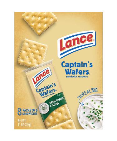 Lance Sandwich Crackers Captain's Wafers Cream Cheese and Chives 8 Ct Box - Buy Online on GoSupps.com