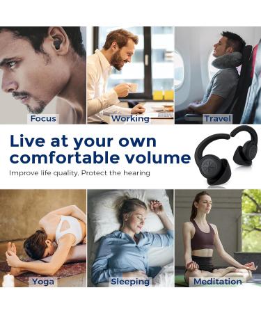 Noise Cancelling Ear Plugs for Sleeping - BUENSUENO Reusable Silicone Earplugs (2 Pairs) with Travel Case for Sleep Work Swimming & Concert - HM Orange & Dark Black - Buy Online on GoSupps.com