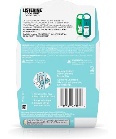 LISTERINE Cool Mint PocketPaks Breath Strips - 72 Strips (3 Pack) | Dissolves Instantly, Kills 99% Germs | On-The-Go Fresh Breath Solution - Buy Online on GoSupps.com