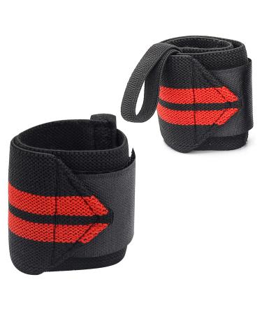 Professional Weightlifting Wrist Wraps With Heavy Duty Thumb Loops 17 Inch Adjustable Wrist support Relieve for Gym & Cross fit - For Powerlifting Bodybuilding Strength Training Men and Women (Pair)